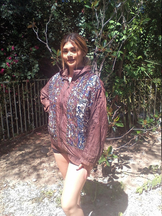 Windbreaker jacket,brown,size medium - image 2