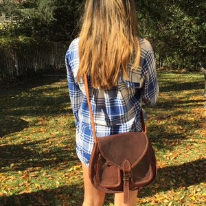 Cross Body Purse, brown leather, cross body, saddle bag purse, shoulder bag image 2