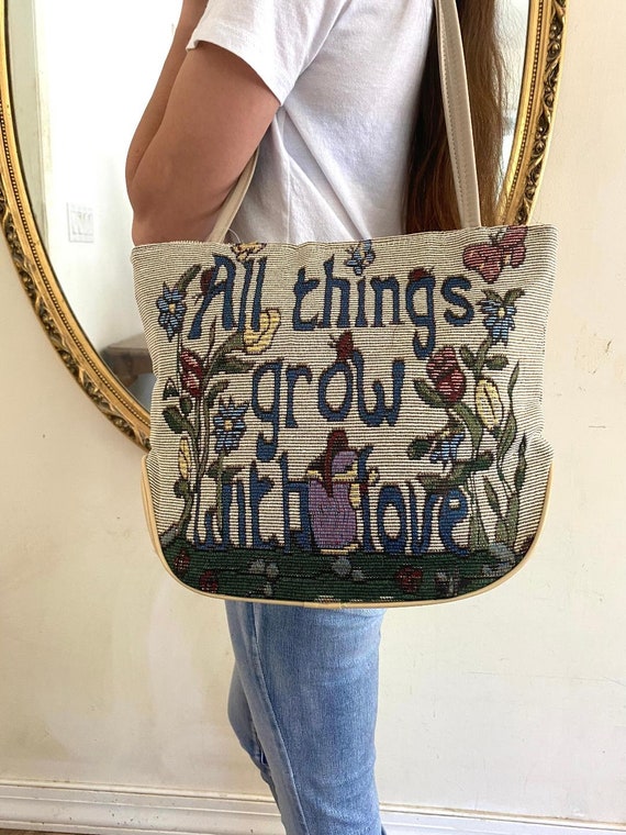 All things Grow With Love, Tapestry Purse, Shoulde