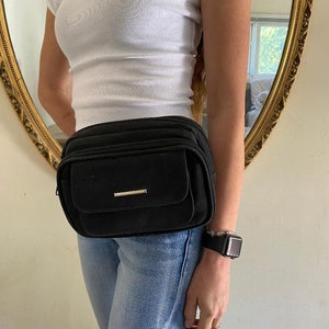 Black Nylon Fanny Pack, Hip Bag, Organizer bag