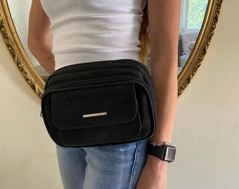 Pack Fanny en nylon noir, sac à hanches, sac organisateur