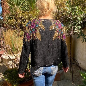 Gorgeous beaded jacket,Sequin jacket, Formal beaded,Gold,blue,Purple,Black,XL, Large XLarge, Jewel Queen image 4