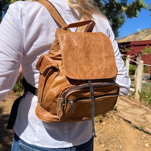 Backpack bag,Brown leather backpack,Made in Mexico,Back pack,sling bag