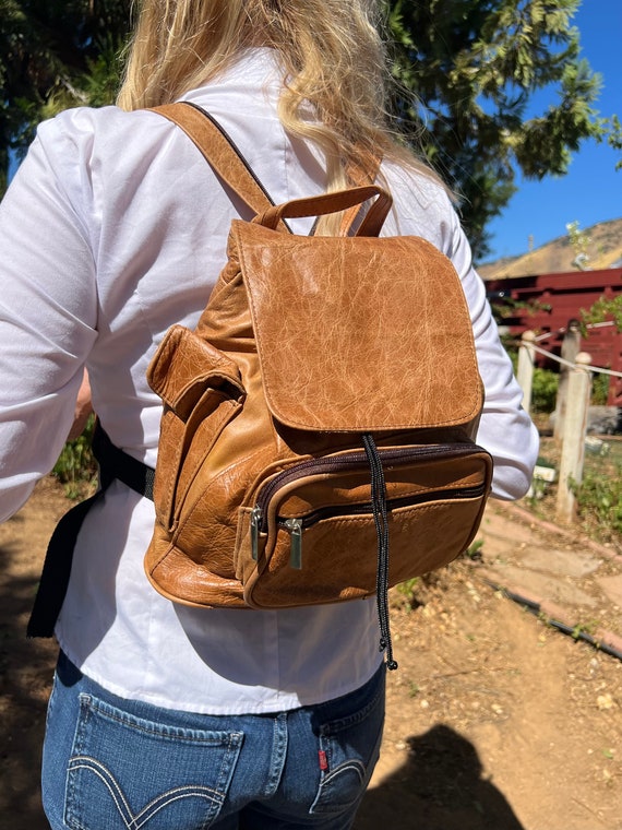 Backpack bag,Brown leather backpack,Made in Mexico