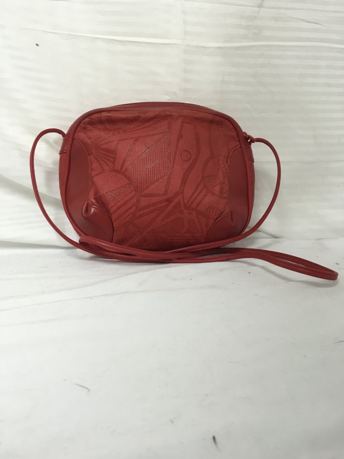 ALLE Hand-tooled Leather Shoulder Bag luna, Brown Leather Hobo