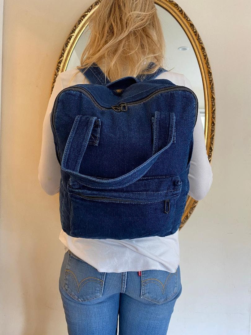 即納！最大半額！ Backpack Bag, Soft Denim Backpack Bag, Denim Backpack, Blue バッグ