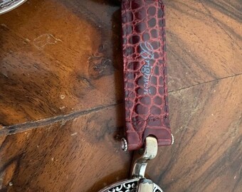 Brighton Belt Red Leather,croc Embossed , 32 display picture 1