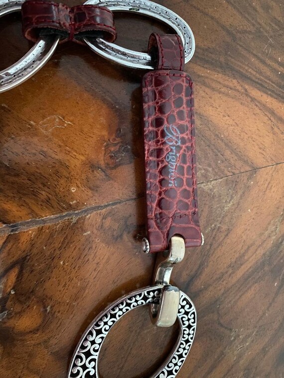 Brighton Red Leather Belt with Decorative Silver Buckle VINTAGE Brighton Red Leather Belt with Silver Buckle Made in  main image 4