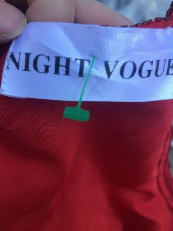 Red Beaded top,Sequin Top, Formal Blouse, Large - image 4