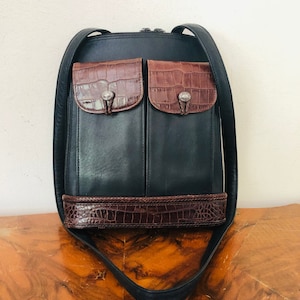 Brighton leather purse, black, brown, shoulder bag