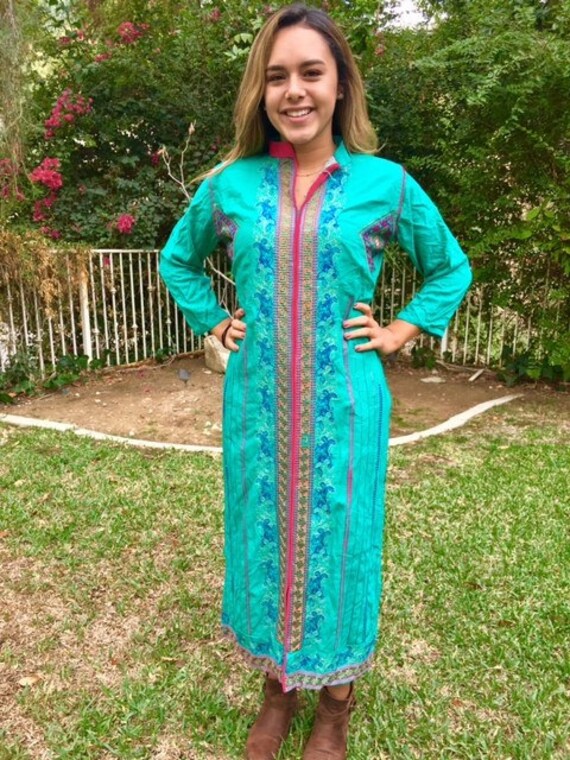 Long embroidered dress, Indian dress, embroidered… - image 1