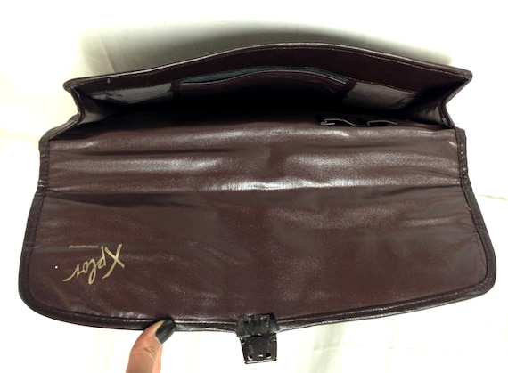 Vintage Leather Briefcase, Patchwork ,Brown Leath… - image 2