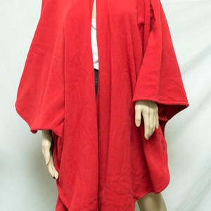Poncho top, Large Red Poncho Black Collar,red,black,poncho ,Christmas,Halloween image 1
