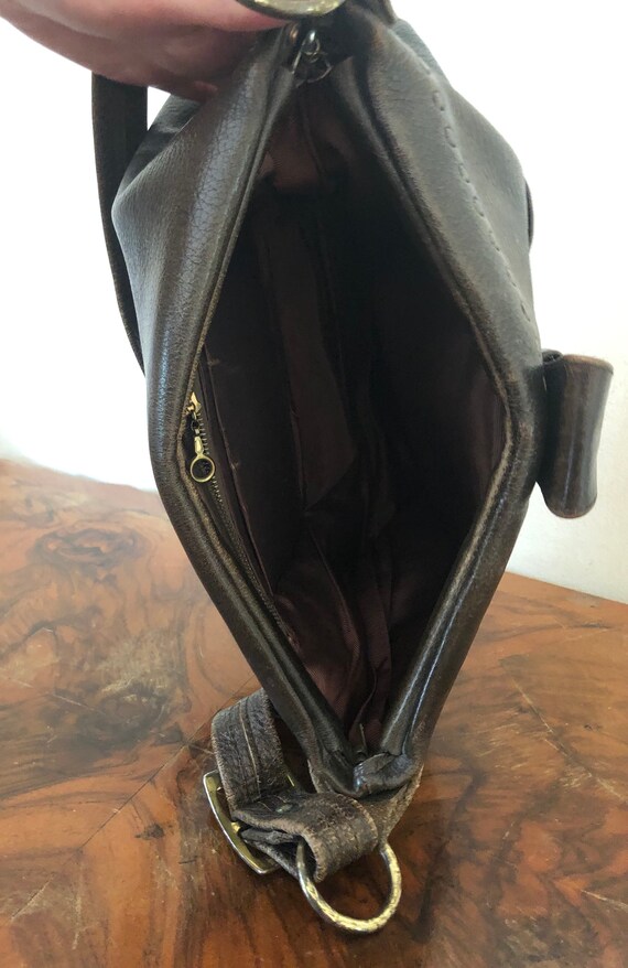 Justin 1970s brown leather purse, shoulder bag - image 6
