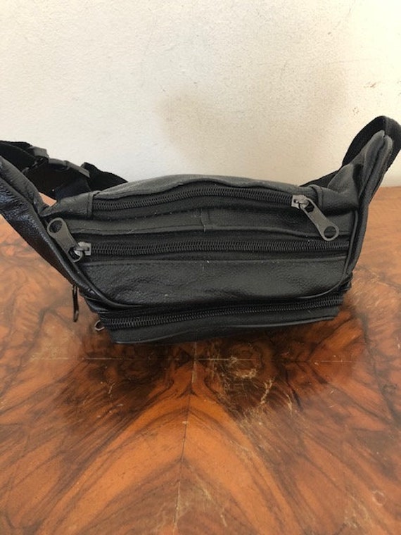 Black leather fanny pack - image 5
