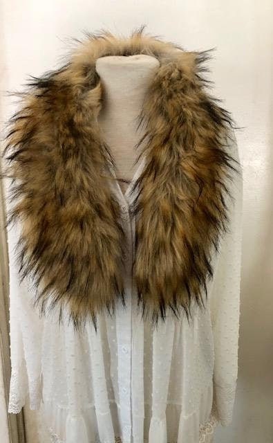 Faux Fur Hood, Brown Faux Fur Collar,detachable Faux Fur Collar,diy for  Faux Fur Hood, Faux Fur Collar TZ3448 