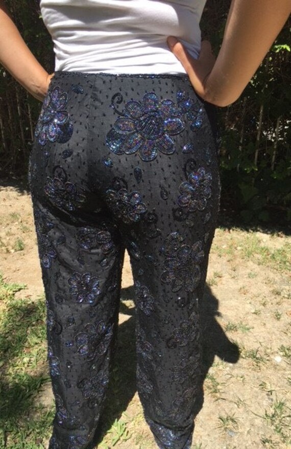Christiana black beaded pants large - image 4