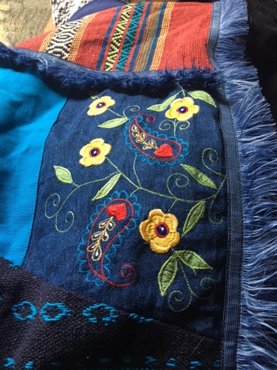 Embroidered Coat, XL, Blue, Yellow, Red, Yellow, Jacket - Etsy