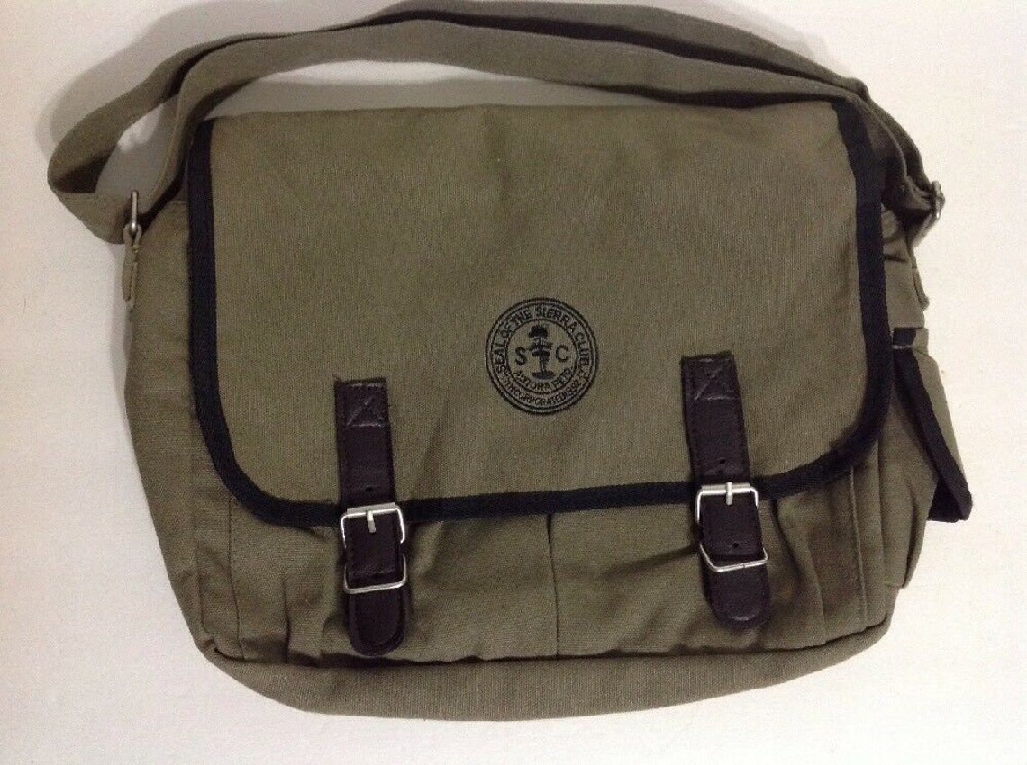 Sierra Club Khaki Green Messenger Bag Shoulder bag Etsy