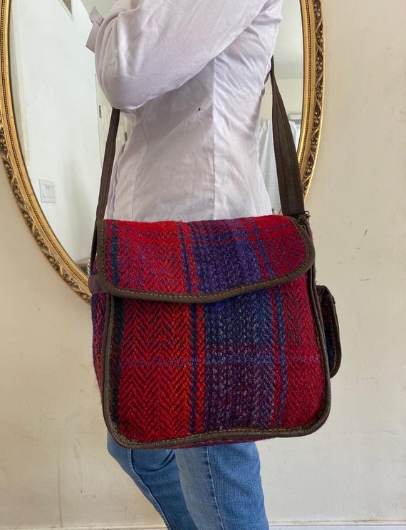 Wool Messenger Bag Red Blue Lavender Brown Cross Body Etsy