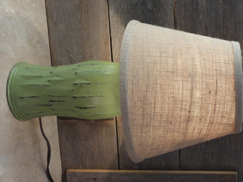 Up Cycled Vase Lamp Green Table Lamp Unique Recycled Lamp Etsy