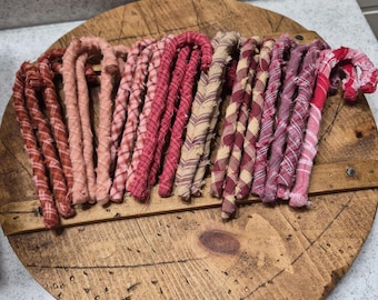 Primitive Fabric Candy Cane Ornaments: Rustic Valentine Tree Decor, Valentine Bowl fillers