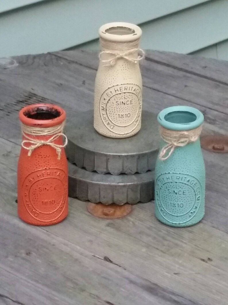 Milk Bottle Decor Fall Bottle Decor Milk Bottle Vase Vase Etsy