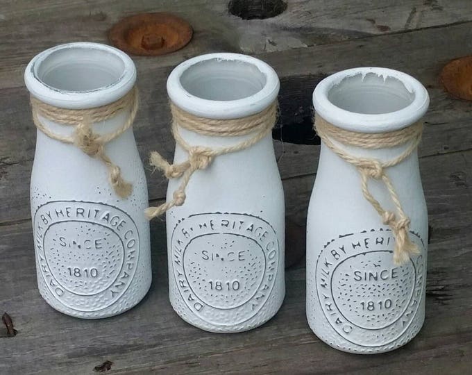 White Milk Bottles, Milk Bottles, White Bottle Vase, White Bottle Decor