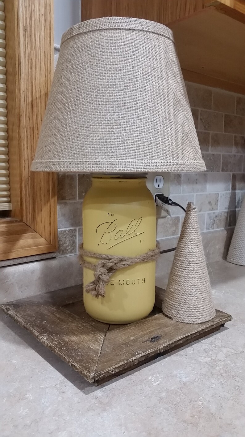 Small Mason Jar Lamp Rustic Table Lamp Mason Jar Decor Etsy