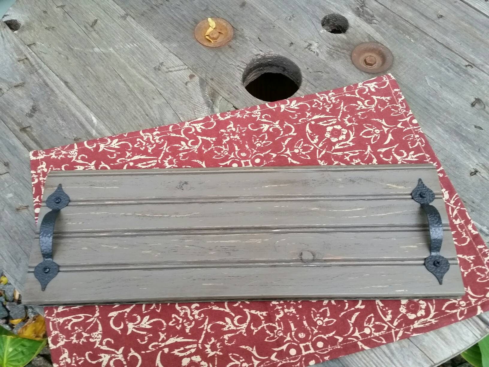Gray Wood Tray Gray Tray Tray With Handles Gray Table Etsy