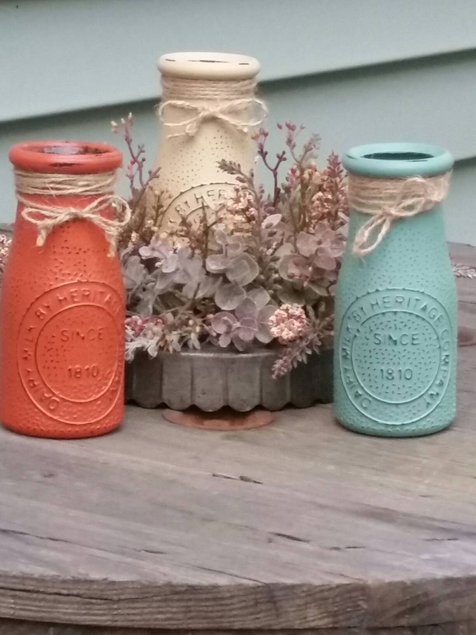 Milk Bottle Decor Fall Bottle Decor Milk Bottle Vase Vase Etsy