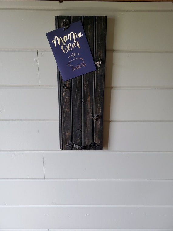 Wood Message Board Black Message Board Rustic Photo Board Etsy