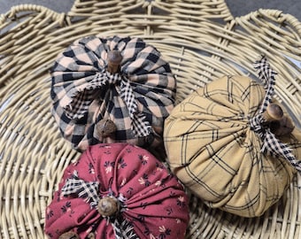 Primitive Fabric Pumpkins, Set of 3