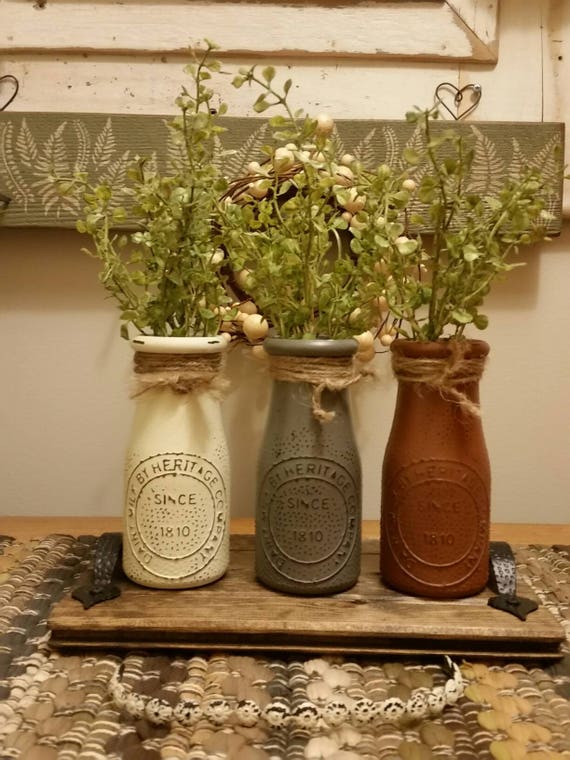 Bottle Centerpiece Milk Bottle Decor Vase Centerpiece Etsy