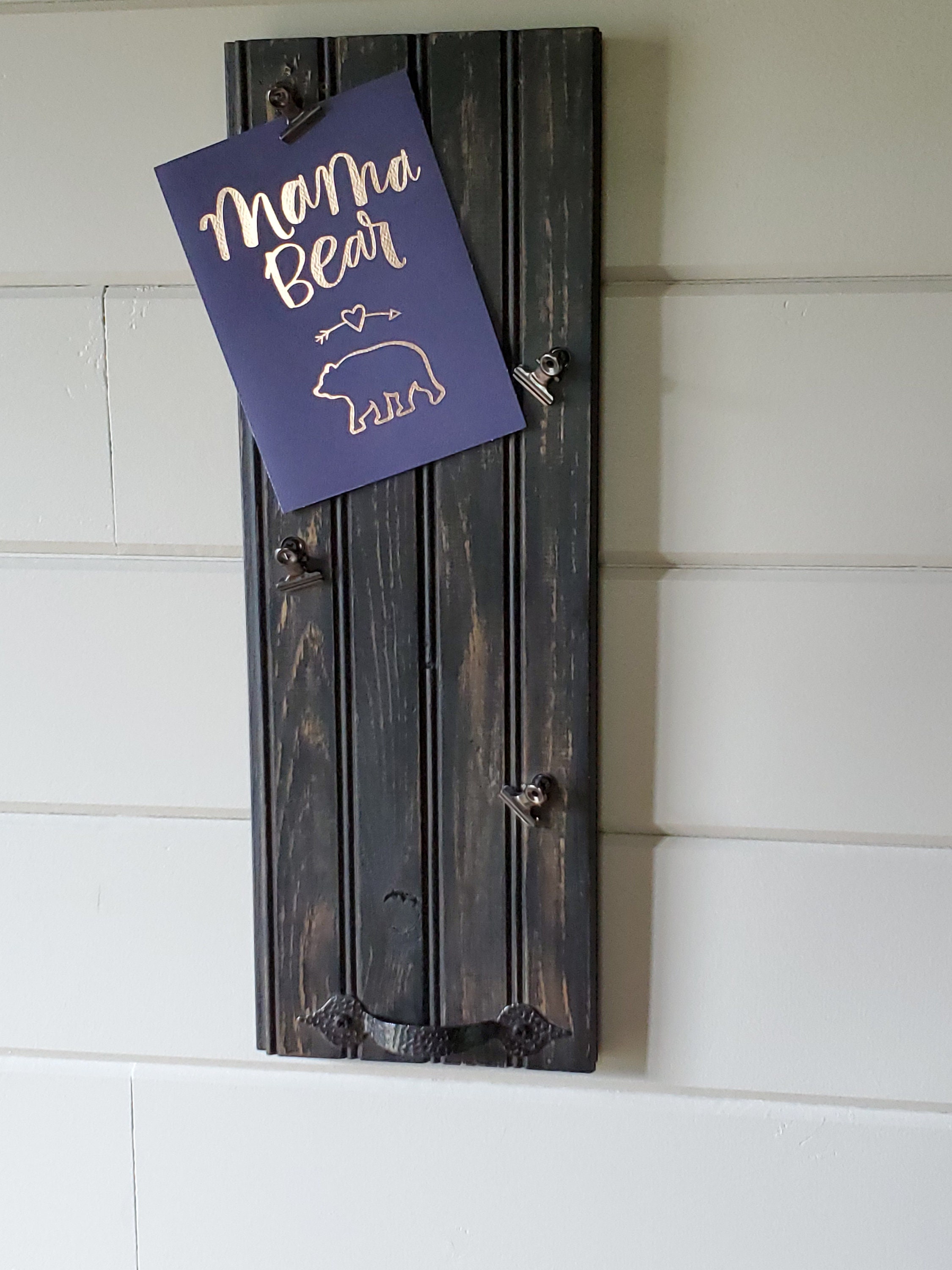 Wood Message Board Black Message Board Rustic Photo Board Etsy