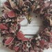 Red Barn Plaid Rag Wreath, Valentine Wreath, Candle Ring Centerpiece ...