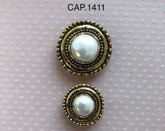 Gold or Silver Rim with Color Insert Vintage Shank Buttons C3928 One Package 12 Buttons
