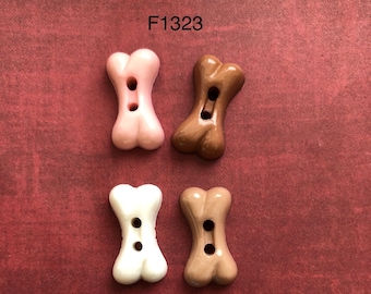 One Package (12 Buttons) Vintage 2 Hole Dog Bone Shape Buttons(F1323)