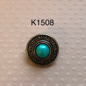 One Package (12 Buttons) Ant Silver/Turquoise Frame with Pearl Insert Vintage Shank Buttons-K1508Turq. Size is 28 L (23/32”) ( 18mm )