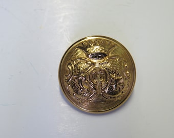 6x Vintage Metal Emblem Military Coat of Arms Cuff Buttons 15-18mm Gold /& Silver