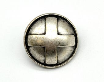 【アンティーク】クロスタ　ミニボール 6 Vintage Cross X Design Shank Buttons | Antique Silver