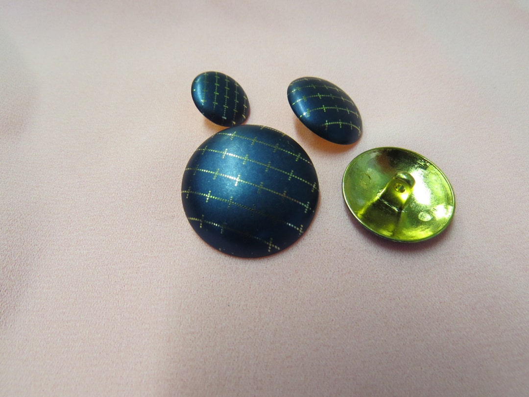 Bottoni Rotondi In Tessuto Con Gambo Metallo - 32 Pezzi 8 Colori, 17mm, Per Cappelli E Abbigliamento - Foto 10