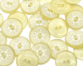 Vintage Frosted Flower Buttons: Imitation Pearl Sewing Embellishments (12 Pcs, 28mm)