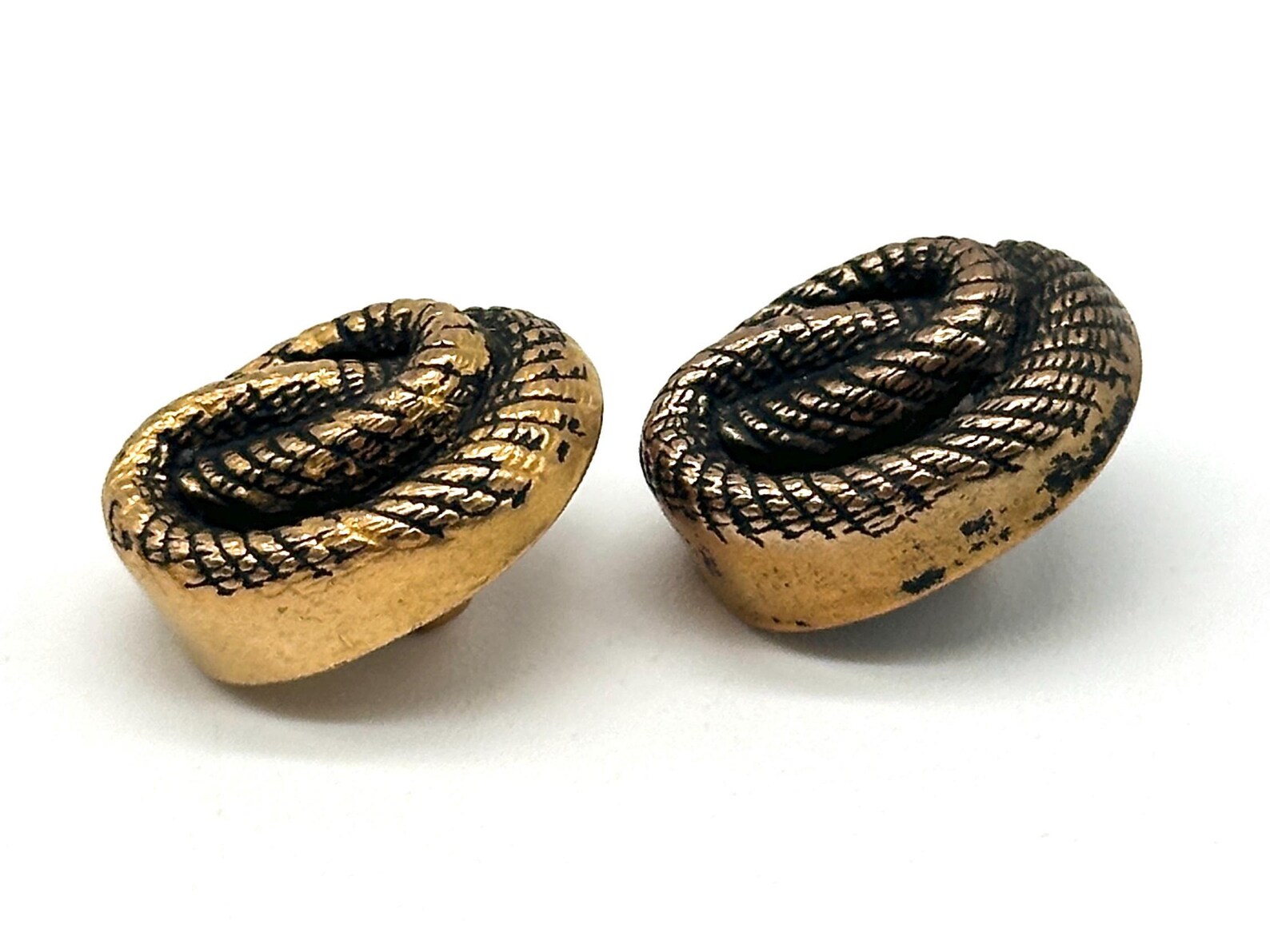 Vintage Coiled Rope Buttons: Antique Gold & Silver, DIY Crafting - 12pc ...