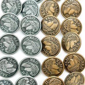 Vintage Roman Coin Shank Buttons: Dutch Silver & Gold, Sewing Embellishments (12 Pcs) image 7