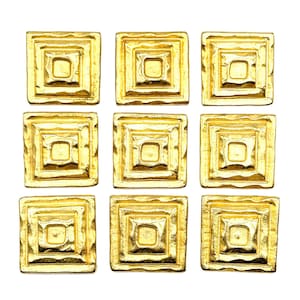 6 bottoni vintage con gambo per abbigliamento / a piramide quadrata / bottoni in oro, ottone e argento / articoli per artigianato e cucito (k5384)