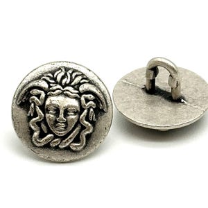 Antique Silver Face Shank Buttons: Vintage Italian Metal Buttons (12 ...