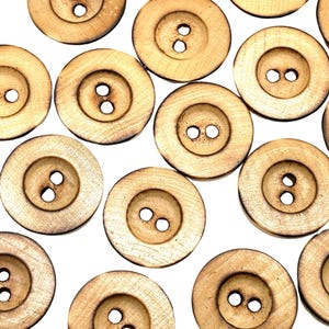 12 pcs rustic wooden buttons set for sewing crafts or diy projects | natural round 2-hole buttons 19mm & 23mm | decorative supplies | (2104)
