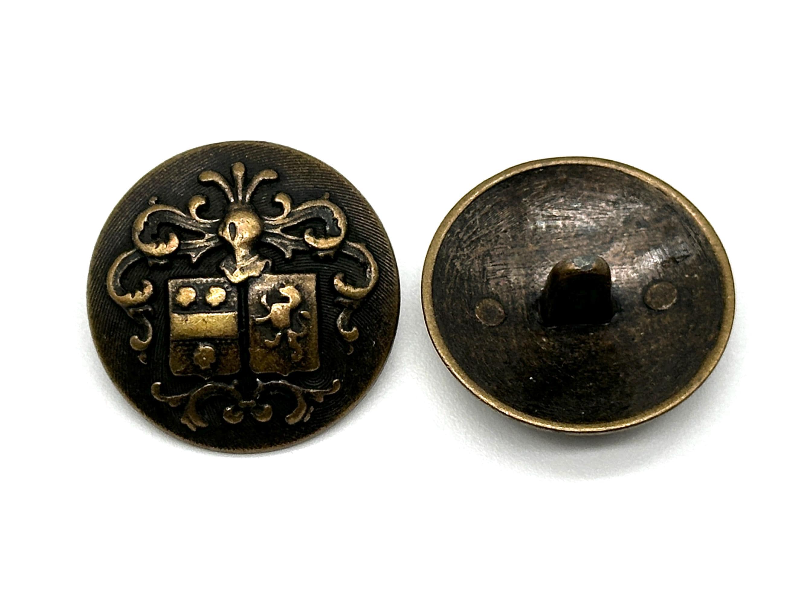 ヴィンテージ紋章シャンクボタン：アンティークミリタリースタイル、12