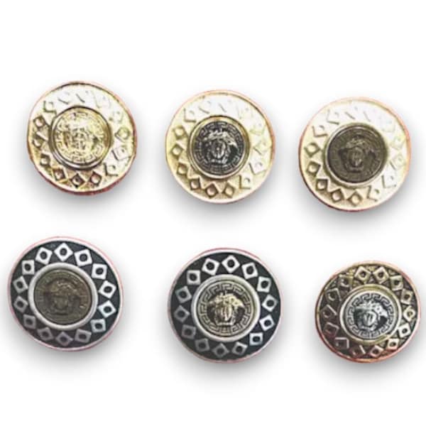 Designer Clothing Buttons, Clothing Buttons, Vintage Designer Buttons, Women's Clothing Buttons, Metal Clothing Buttons | 1 Pack of 6 |